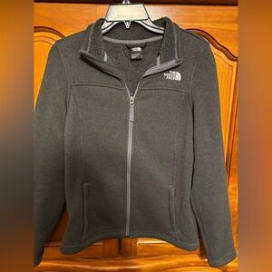 Womens the north face dark grey zip up jacket new